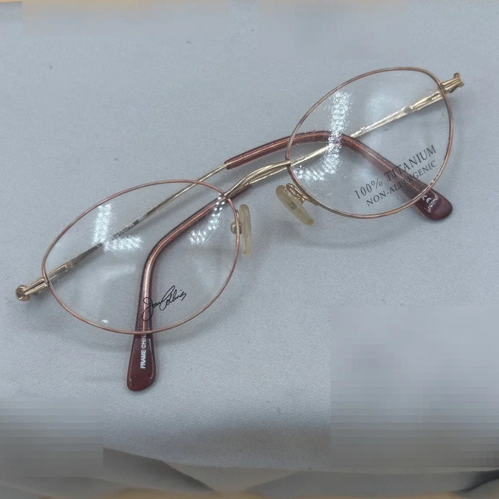 Joan Collins Eyeglasses Frames Womens 52-18-140 Rose Gold Titanium NWOT Glam